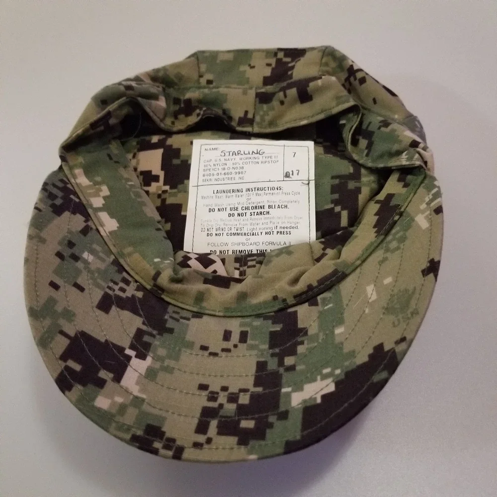 US Navy Working Cap Type III Digital Camo Size 7 Sekri Industries Ripstop